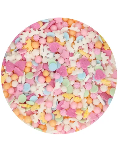 Sprinkles mix Unicornio tonos pastel 50 g Funcakes