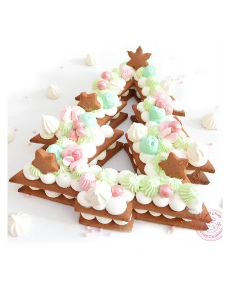 Set 2 plantillas de plástico Estrella y árbol de Navidad ScrapCooking