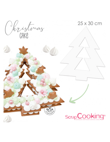 Set 2 plantillas de plástico Estrella y árbol de Navidad ScrapCooking