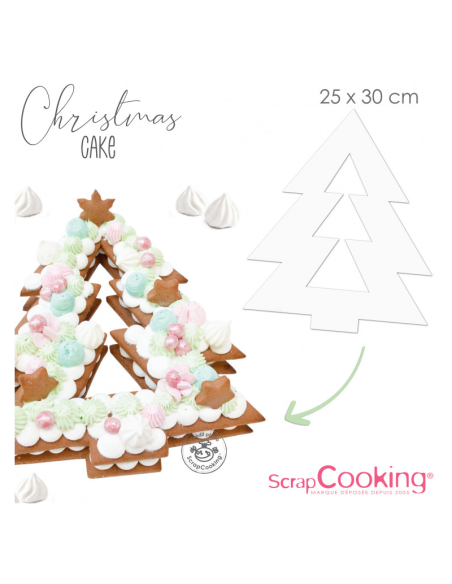 Set 2 plantillas de plástico Estrella y árbol de Navidad ScrapCooking