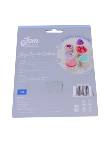 Set 3 boquillas cupcakes grandes JEM