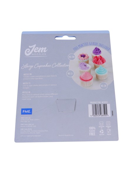 Set 3 boquillas cupcakes grandes JEM