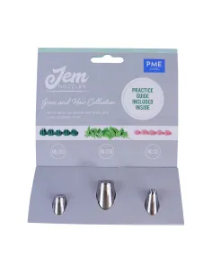 Set 3 boquillas hierba, pelo y conchas o remolinos JEM