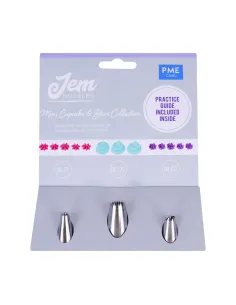 Set 3 boquillas mini cupcakes y estrellas JEM