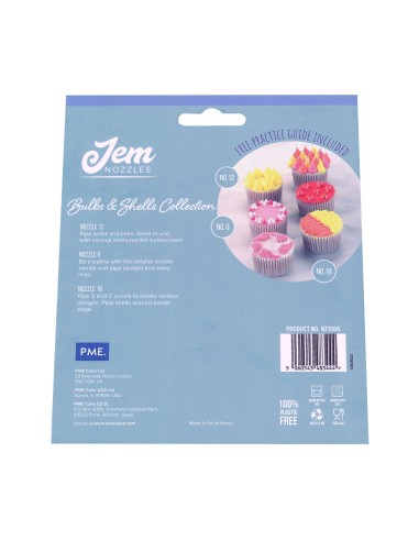 Set 3 boquillas bulbos y conchas JEM