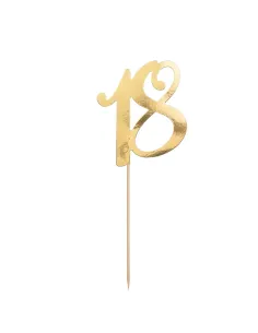 Topper dorado número 18 PartyDeco