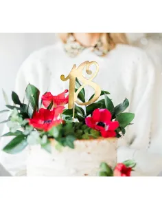 Topper dorado número 18 PartyDeco 2