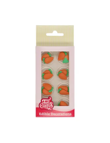 Set 16 decoraciones de azúcar zanahorias Funcakes