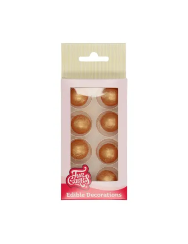 Set 8 bolas doradas de chocolate Funcakes