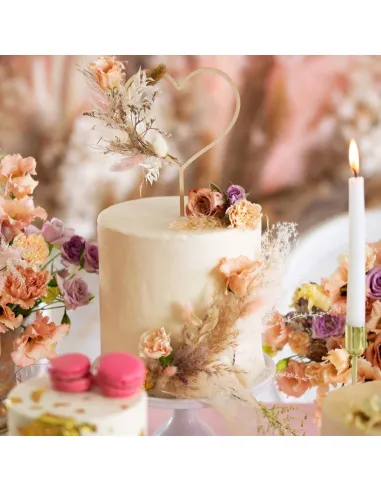 Topper de madera Corazón San Valentín PartyDeco