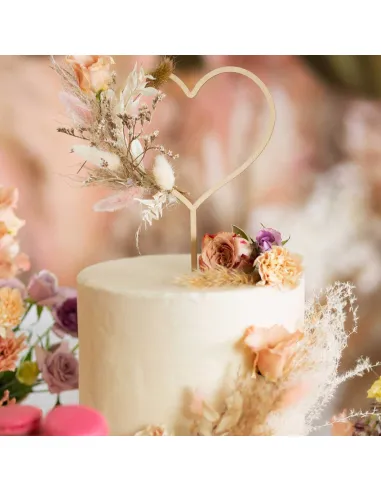 Topper de madera Corazón San Valentín PartyDeco