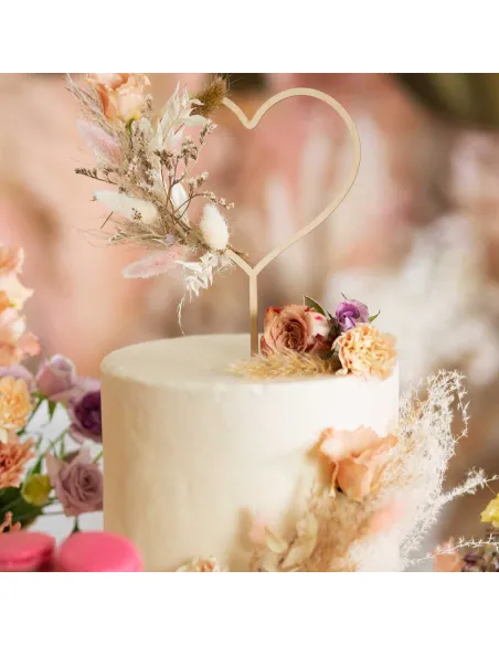 Topper de madera Corazón San Valentín PartyDeco