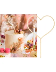 Topper de madera Corazón San Valentín PartyDeco