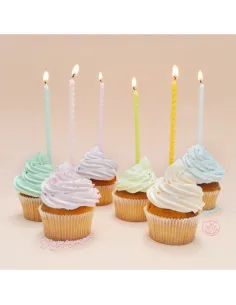 Set 12 velas rizadas tonos pastel ScrapCooking 2