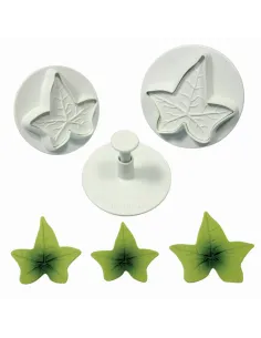 Set de 3 cortadores con expulsor hoja de hiedra XL PME