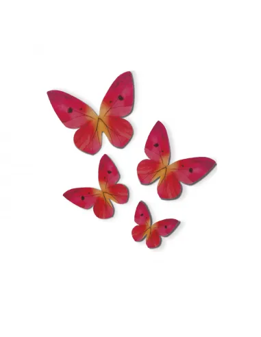 Set 79 mariposas de oblea tonos rosa 3 - 6 cm Dekora