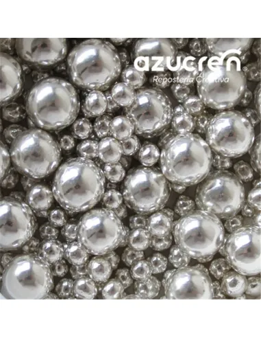 Sprinkles mix Perlas de azúcar plata metalizada 90 g Azucren