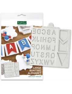 Molde silicona Letras mayúsculas y Banderines Katy Sue