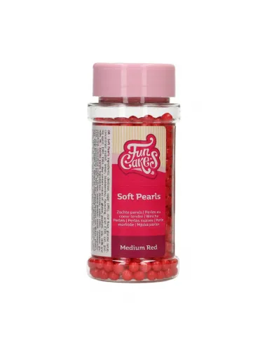 Perlas blandas de azúcar Rojas 60 g Funcakes