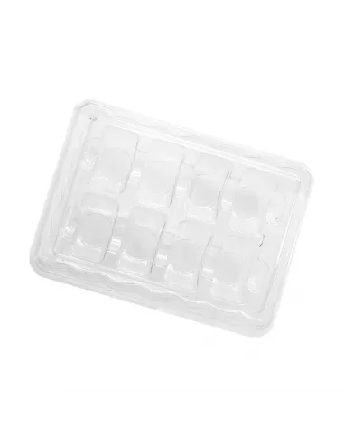 Caja plástico con tapa para 8 macarons