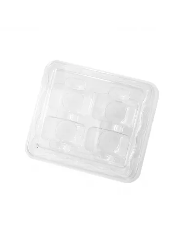Caja plástico con tapa para 4 macarons