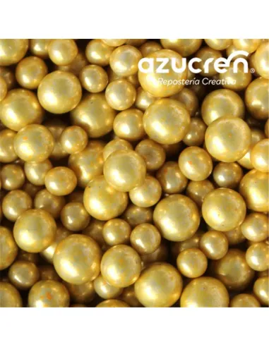 Sprinkles Perlas de azúcar oro metalizado 6 y 8 mm 90 g Azucren
