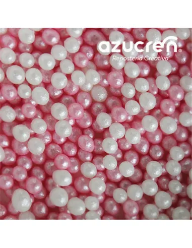 Perlas de azúcar rosa y blanca 4 mm 90 g Azucren