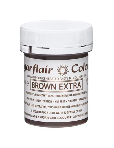 Colorante en pasta Marrón Extra 42 g Sugarflair