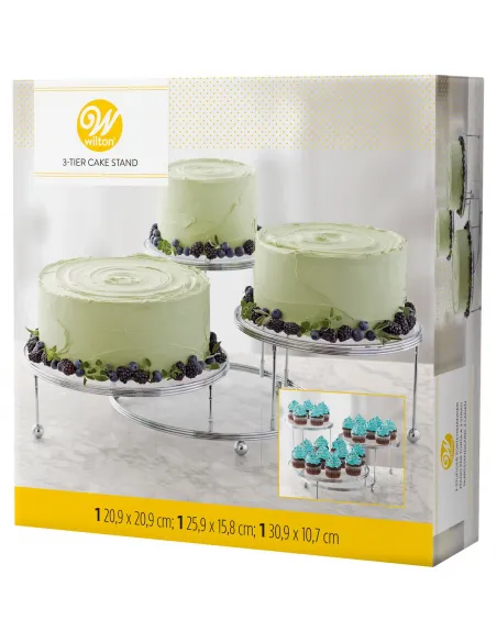 Set 3 stands para tartas de metal Wilton