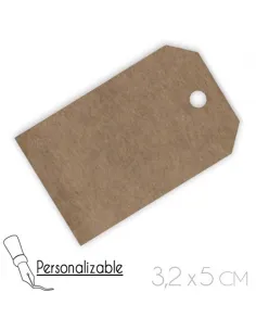 Tarjeta rectangular kraft 3,2 x 5 cm