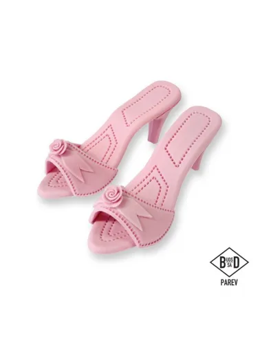 Topper comestible zapatos de tacón rosa PME