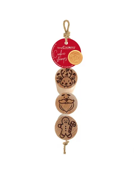 Set 3 sellos de madera para galletas Navidad 2 ScrapCooking