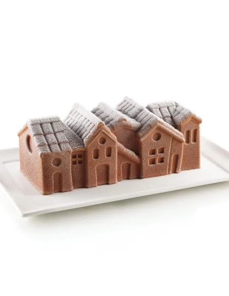 Molde silicona Pueblo de invierno Navidad Silikomart