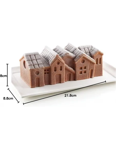 Molde silicona Pueblo de invierno Navidad Silikomart