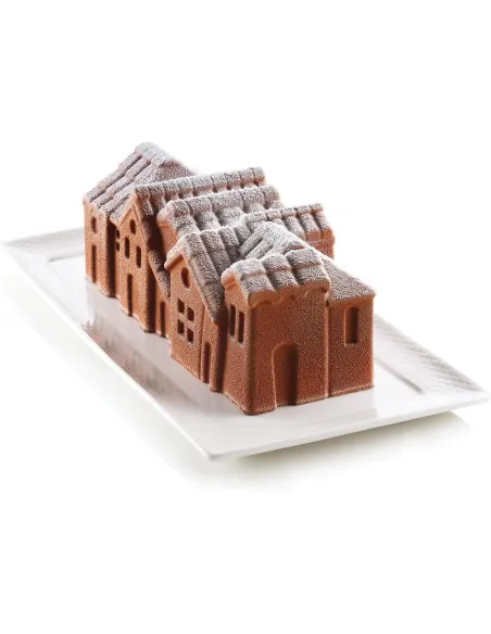 Molde silicona Pueblo de invierno Navidad Silikomart