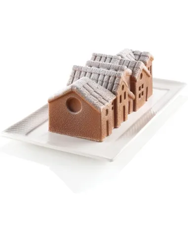 Molde silicona Pueblo de invierno Navidad Silikomart