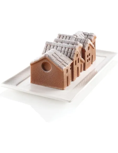 Molde silicona Pueblo de invierno Navidad Silikomart