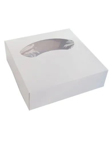 Caja blanca para tarta con ventana 31 x 31 x 8 cm