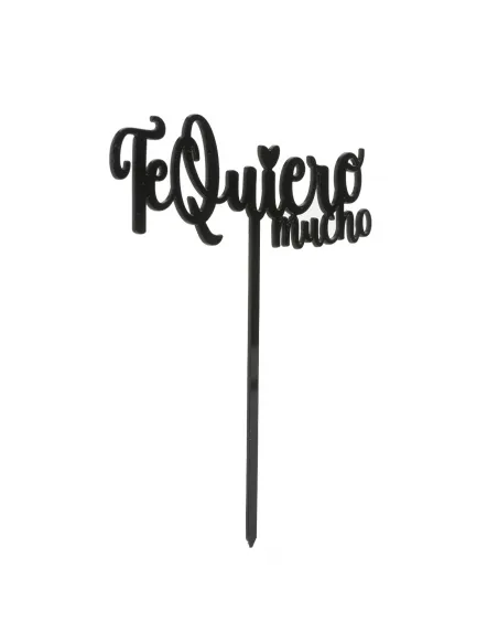 Topper negro para tarta Te quiero mucho Dekora