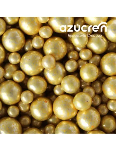 Sprinkles Perlas de azúcar oro metalizado 4, 6 y 8 mm 90 g Azucren