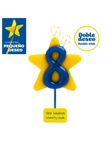 Vela Solidaria Estrella doble deseo Nº 8 Dekora