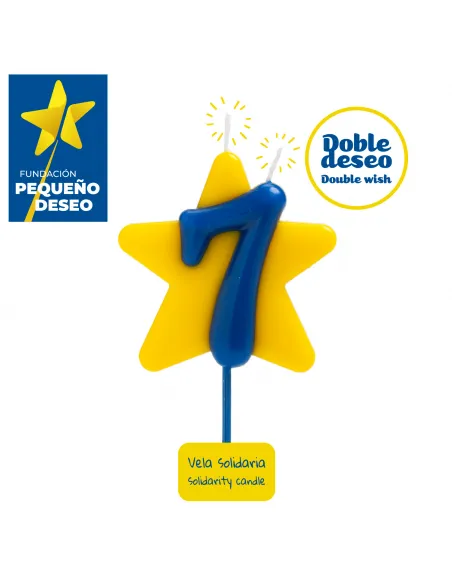 Vela Solidaria Estrella doble deseo Nº 7 Dekora