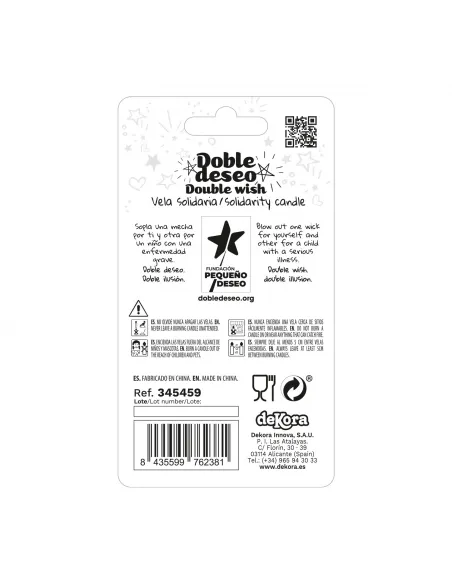 Vela Solidaria Estrella doble deseo Nº 6 Dekora