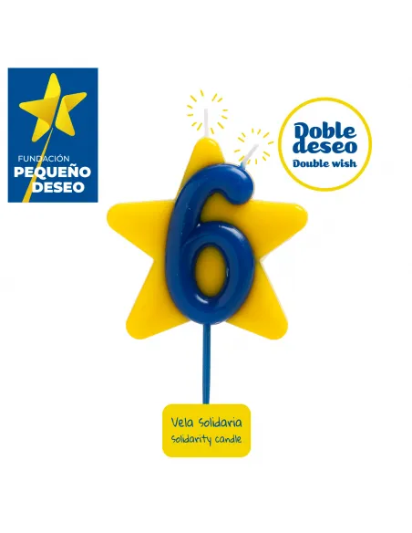 Vela Solidaria Estrella doble deseo Nº 6 Dekora