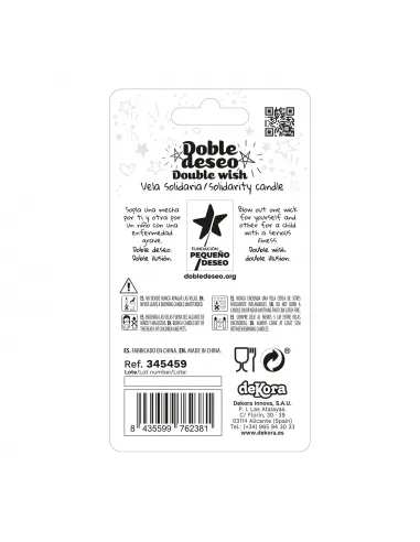 Vela Solidaria Estrella doble deseo Nº 5 Dekora
