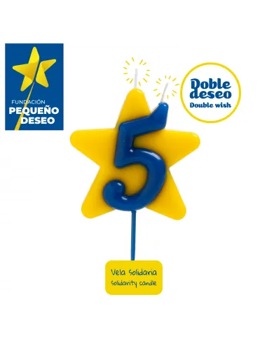 Vela Solidaria Estrella doble deseo Nº 5 Dekora