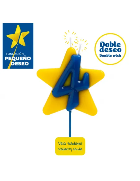 Vela Solidaria Estrella doble deseo Nº 4 Dekora