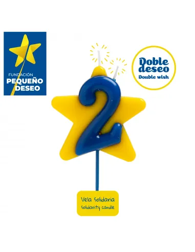 Vela Solidaria Estrella doble deseo Nº 2 Dekora