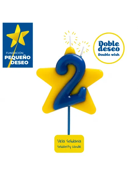 Vela Solidaria Estrella doble deseo Nº 2 Dekora