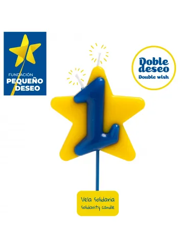Vela Solidaria Estrella doble deseo Nº 1 Dekora